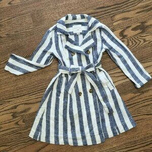 Habitual Girl Striped Trench Coat Sz4-5